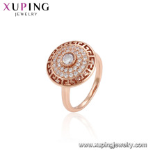 15573xuping engagement rose gold plated color diamond elegant shape design ring women